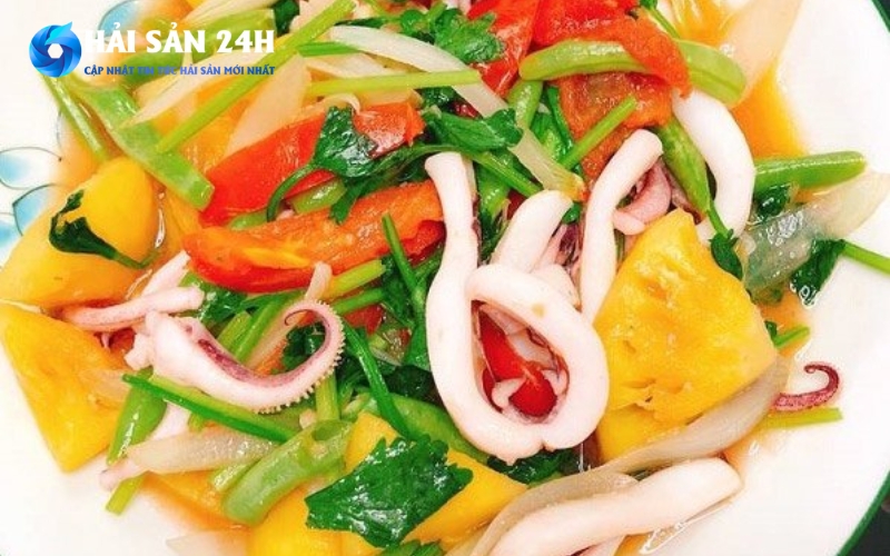 Mực mai xào dứa (thơm)