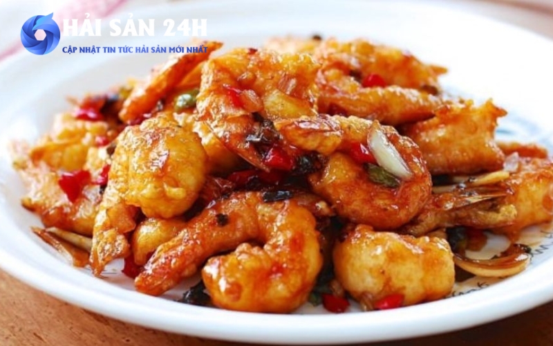 Tôm nõn khô làm món gì ngon? Gợi ý thực tế từ bếp Hải Sản 24h 5 Tôm nõn khô rim chua ngọt