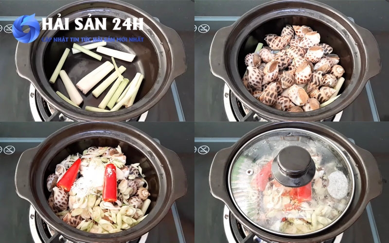 Cách làm món ốc hương hấp sả thơm ngon dễ làm tại nhà 4 Các bước làm món ốc hương hấp sả chuẩn vị